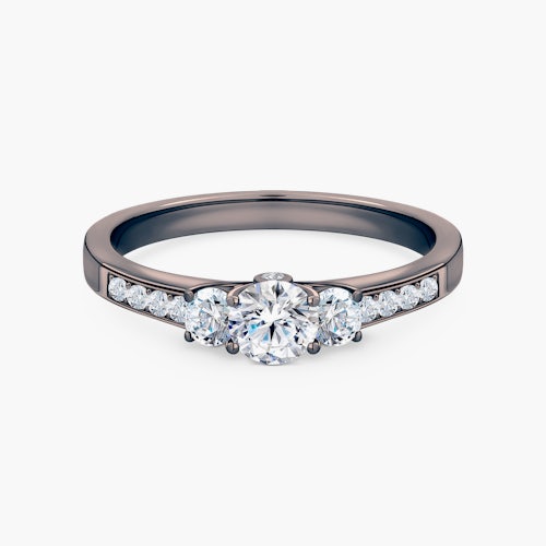 Pierścionek zaręczynowy Dream: czarne złoto, diamenty